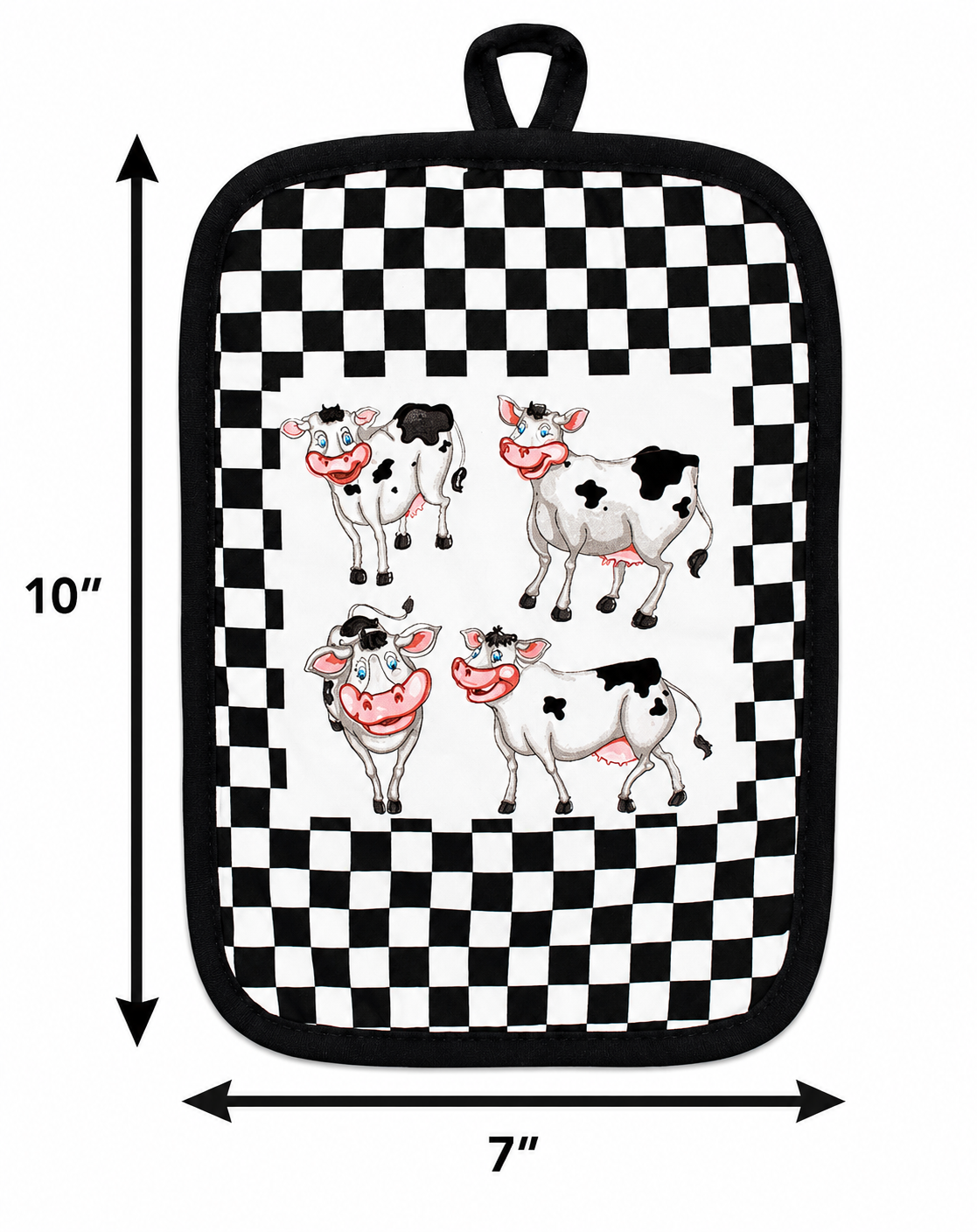 Laughing Cows Farmhouse Kitchen Gift Set - Oven Mitt, Pot Holder & Terry Towel